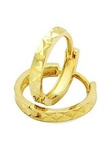 extraordinary mini diamond cut baby huggie earrings